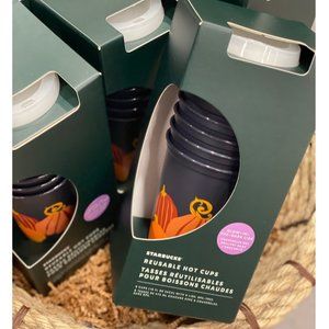 Starbucks - (Set of x6) Halloween Reusable Hot Cups w Glow in the Dark L…
